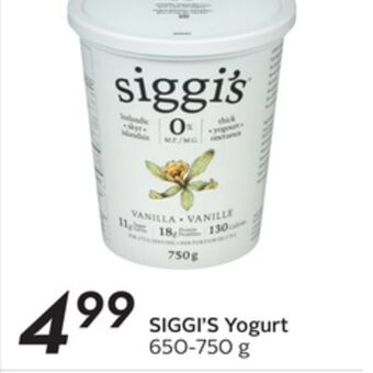 Sobeys Siggi's yogurt offer
