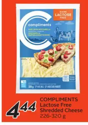 Sobeys Compliments lactose free shredded cheese offer