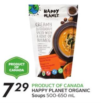Sobeys Happy planet organic soups offer
