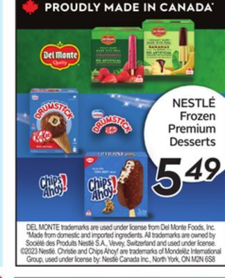 Sobeys Nestlé frozen premium desserts offer