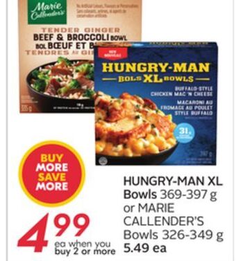Sobeys Hungry-man xl bowls offer