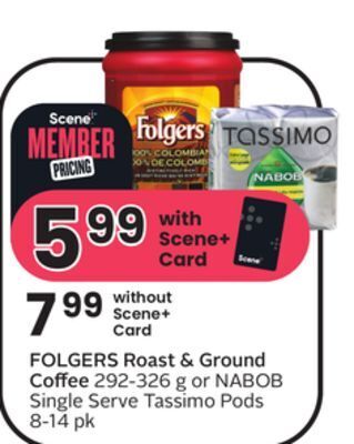 Sobeys Folgers roast & ground coffee offer