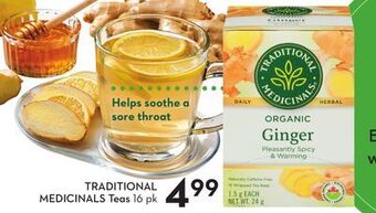 Sobeys Traditional medicinals teas offer