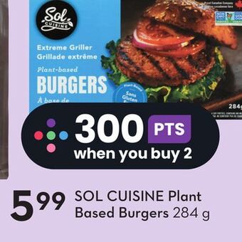 Sobeys Sol cuisine plant based burgers offer