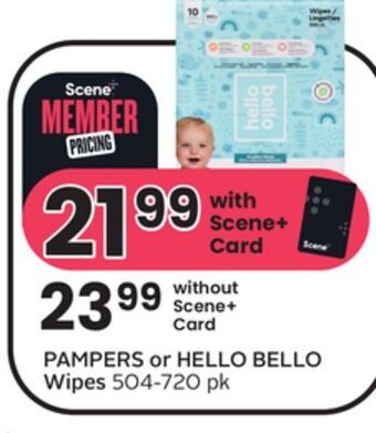 Sobeys Pampers or hello bello wipes offer