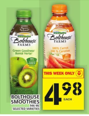 Food Basics Bolthouse smoothies offer