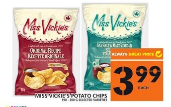 Food Basics Miss vickie's potato chips offer