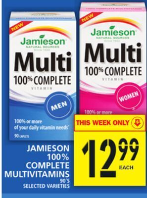 Food Basics Jamieson 100% complete multivitamins offer