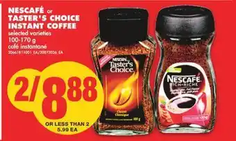 No Frills Nescafé or aster's choice instant coffee, 100-170 g offer