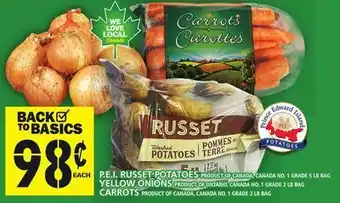Food Basics P.e.i. russet potatoes or yellow onions or carrots offer