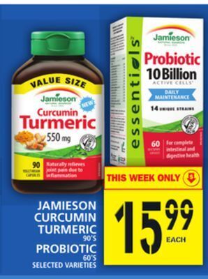 Food Basics Jamieson curcumin turmeric or probiotic offer