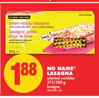No Frills No name® lasagna, 375/500 g offer