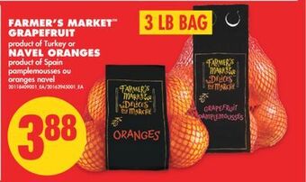 No Frills Farmer's market™ grapefruit or navel oranges, 3 lb bag offer