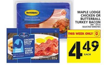 Food Basics Maple lodge chicken or butterball turkey bacon offer