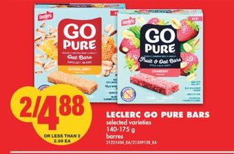 No Frills Leclerc go pure bars, 140-175 g offer