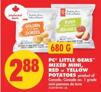 No Frills Pc® little gems mixed mini, red or yellow potatoes, 680 g offer