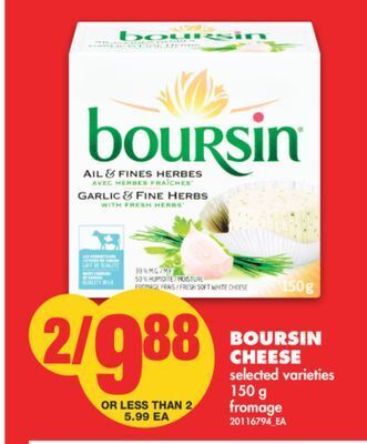 No Frills Boursin cheese, 150 g offer