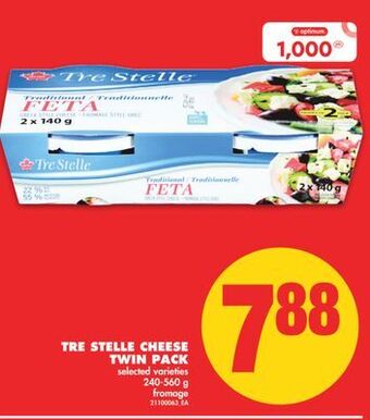 No Frills Tre stelle cheese twin pack, 240-560 g offer