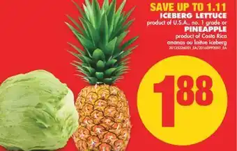 No Frills Iceberg lettuce or pineapple offer