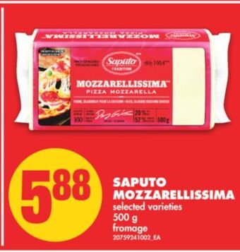 No Frills Saputo mozzarellissima, 500 g offer