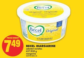 No Frills Becel margarine, 637/850 g offer