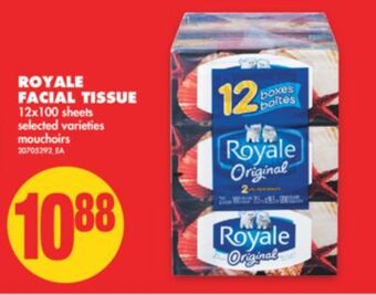 No Frills Royale facial tissue, 12x100 sheets offer