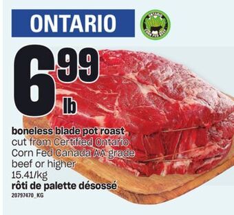 Independent Grocer Boneless blade pot roast offer