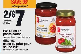 Independent Grocer Pc® salsa or pasta sauce, 650 ml offer