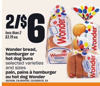 Independent Grocer Wonder bread, hamburger or hot dog buns offer