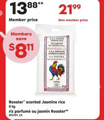 Independent Grocer Rooster™ scented jasmine rice, 8 kg offer