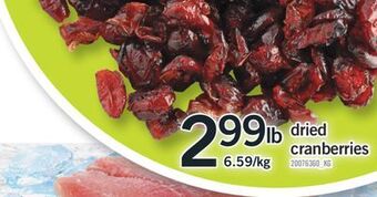 Fortinos Dried cranberries offer