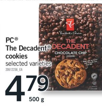 Fortinos Pc® the decadent® cookies, 500 g offer