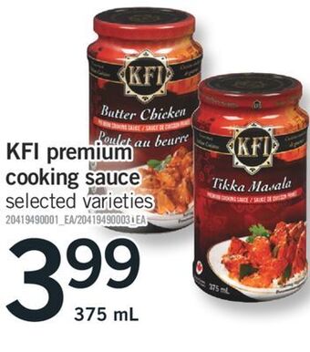 Fortinos Kfi premium cooking sauce, 375 ml offer