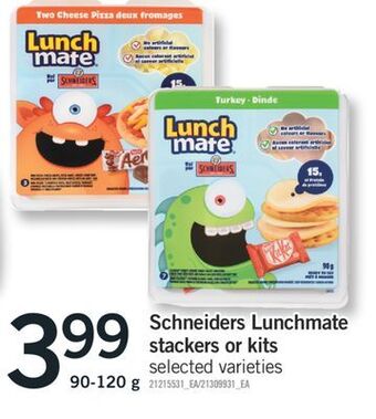 Fortinos Schneiders lunchmate stackers or kits, 90-120 g offer