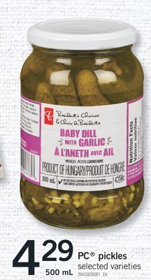 Fortinos Pc® pickles, 500 ml offer