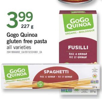 Fortinos Gogo quinoa gluten free pasta, 227 g offer