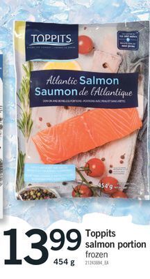 Fortinos Toppits salmon portion, 454 g offer