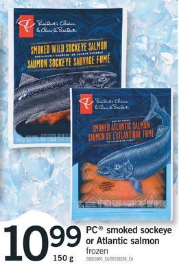 Fortinos Pc® smoked sockeye or atlantic salmon, 150 g offer