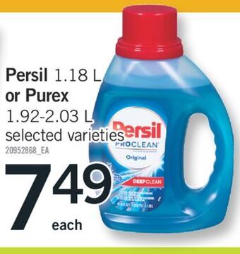 Fortinos Persil, 1.18 l or purex, 1.92-2.03 l offer