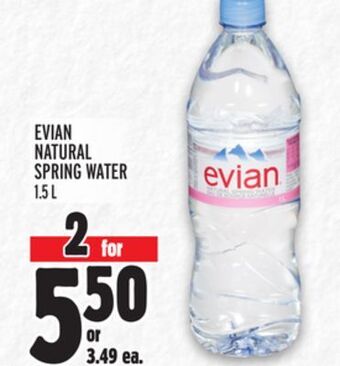 Metro Evian natural spring water offer