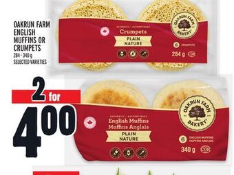 Metro Oakrun farm english muffins or crumpets offer