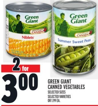 Metro Green giant canned vegetables offer