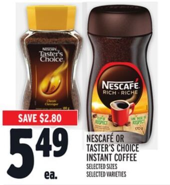 Metro Nescafé or taster's choice instant coffee offer