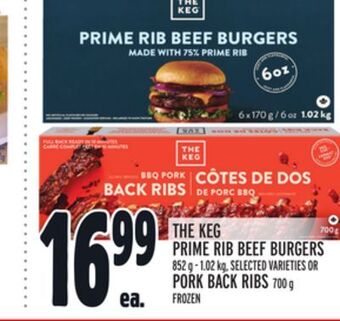 Metro The keg prime rib beef burgers offer