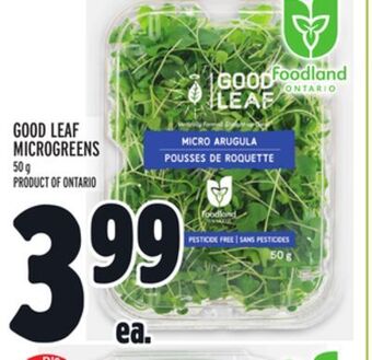 Metro Good leaf microgreens offer