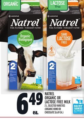 Metro Natrel organic or lactose free milk offer