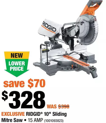 Home Depot Ridgid 10" sliding mitre saw offer