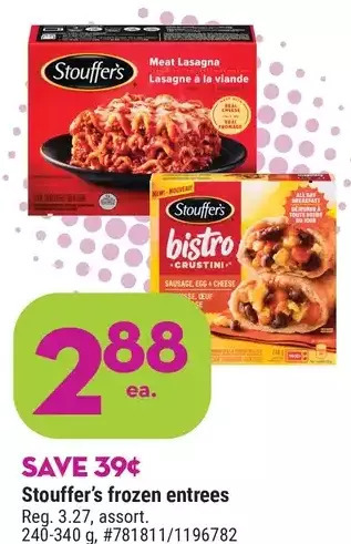 Giant Tiger Stouffer's frozen entrees offer