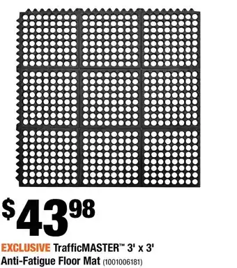 Home Depot Trafficmaster 3' x 3' anti-fatigue floor mat offer