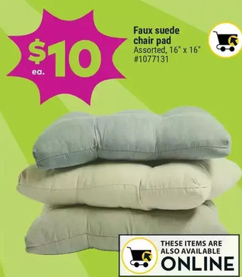 Giant Tiger Faux suede chair pad offer